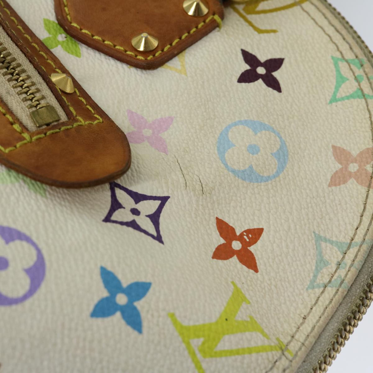 LOUIS VUITTON Monogram Multicolor Alma Hand Bag White M92647 LV Auth bs12008