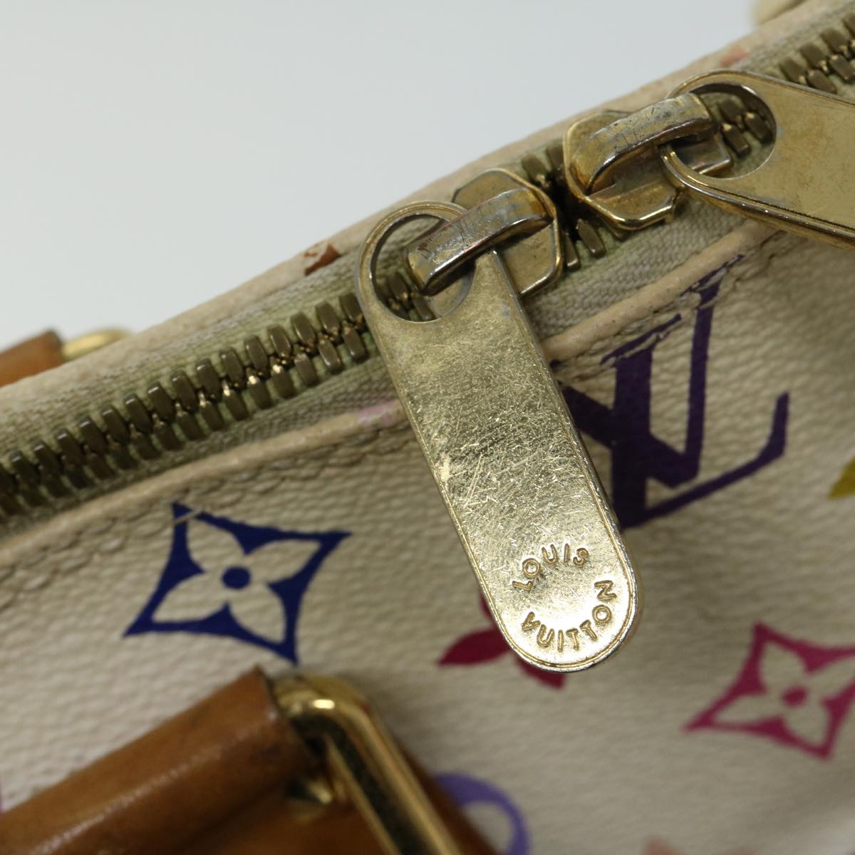 LOUIS VUITTON Monogram Multicolor Alma Hand Bag White M92647 LV Auth bs12008