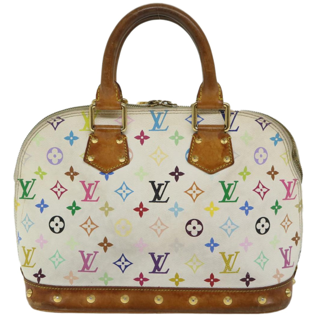 LOUIS VUITTON Monogram Multicolor Alma Hand Bag White M92647 LV Auth bs12008