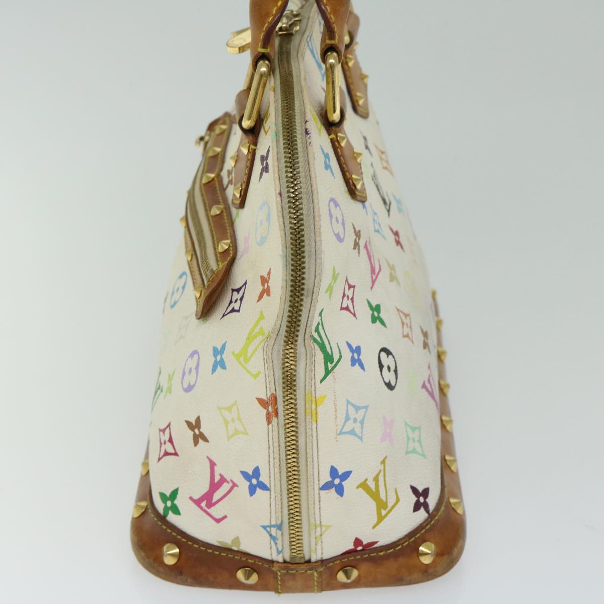 LOUIS VUITTON Monogram Multicolor Alma Hand Bag White M92647 LV Auth bs12008