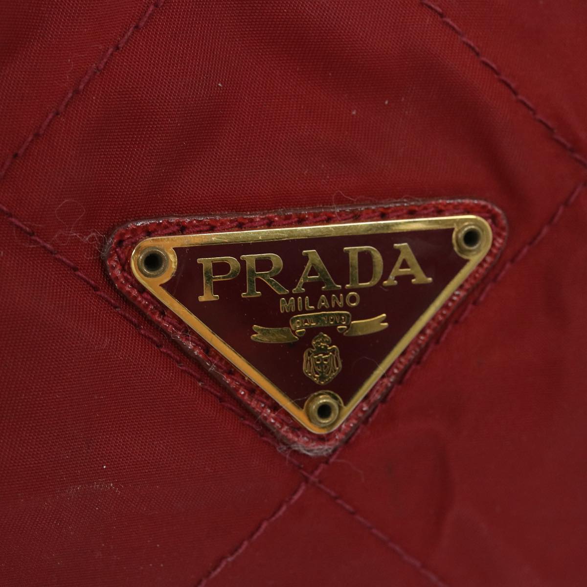 PRADA Chain Shoulder Bag Nylon Red Auth bs12018