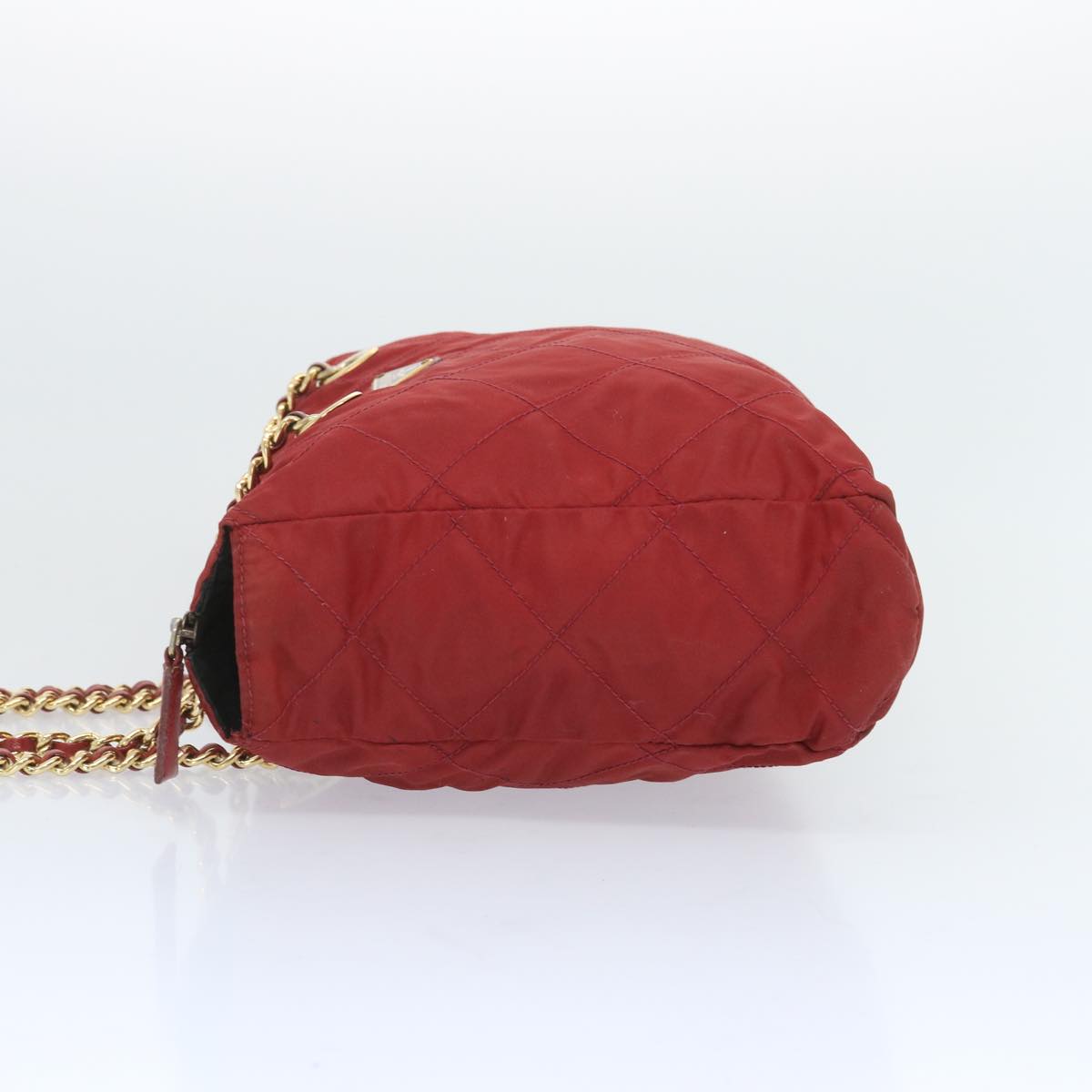 PRADA Chain Shoulder Bag Nylon Red Auth bs12018