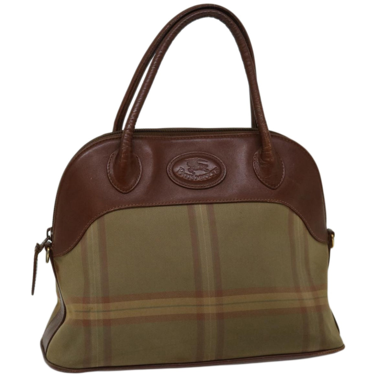 Burberrys Hand Bag Canvas Brown Auth bs12031