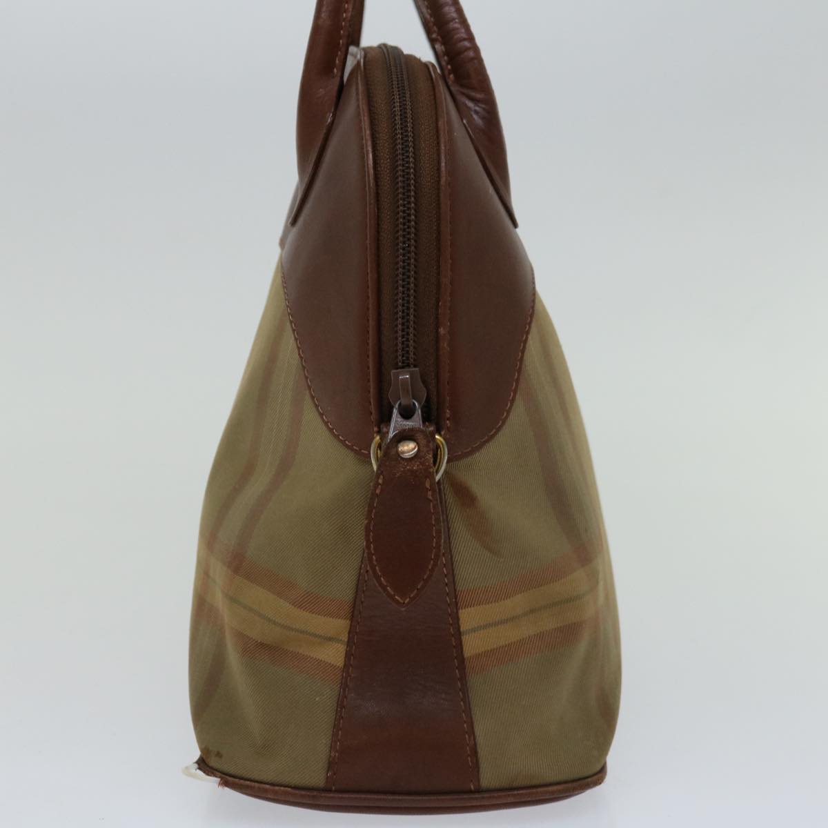 Burberrys Hand Bag Canvas Brown Auth bs12031