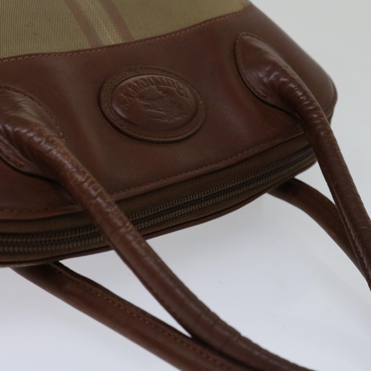 Burberrys Hand Bag Canvas Brown Auth bs12031