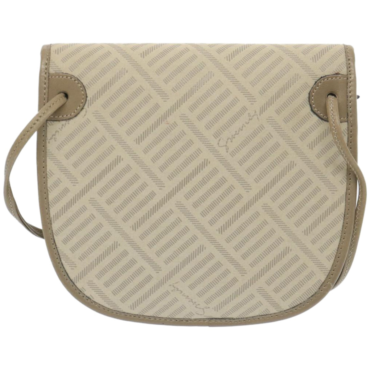 GIVENCHY Shoulder Bag Canvas Beige Auth bs12042