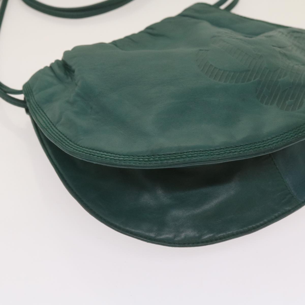 LOEWE Shoulder Bag Leather Green Auth bs12079