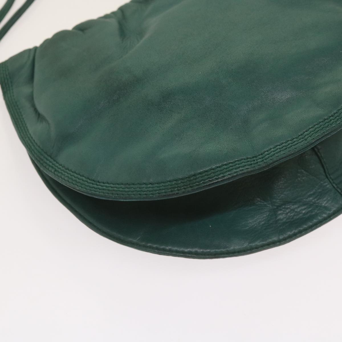 LOEWE Shoulder Bag Leather Green Auth bs12079