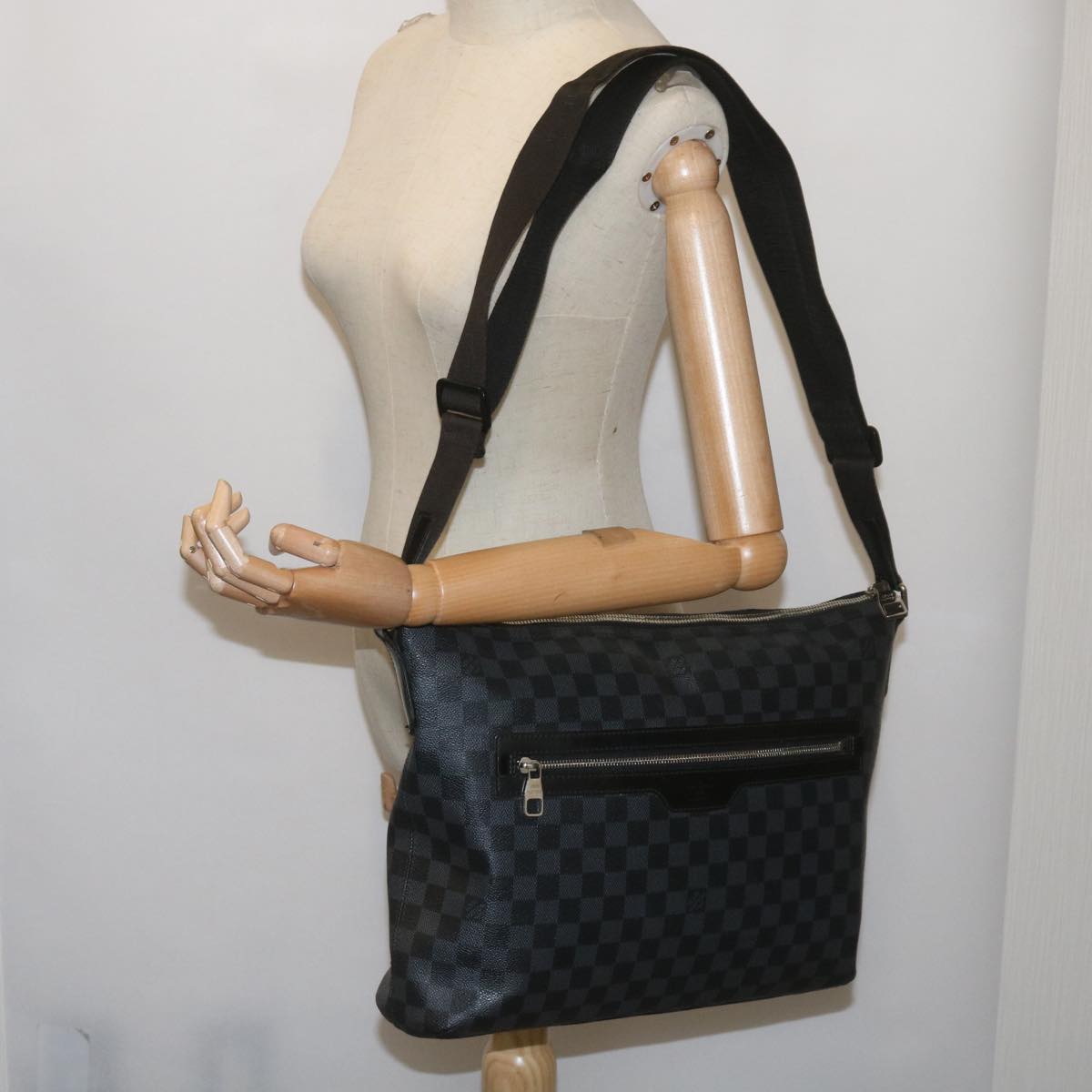 LOUIS VUITTON Damier Graphite Mick MM Shoulder Bag N41106 LV Auth bs12098