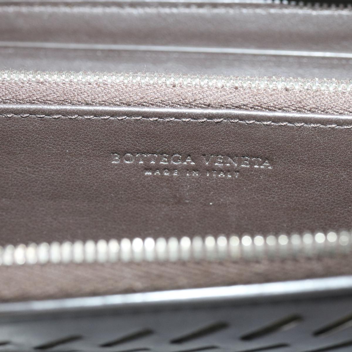 BOTTEGA VENETA Long Wallet Leather Brown Auth bs12107