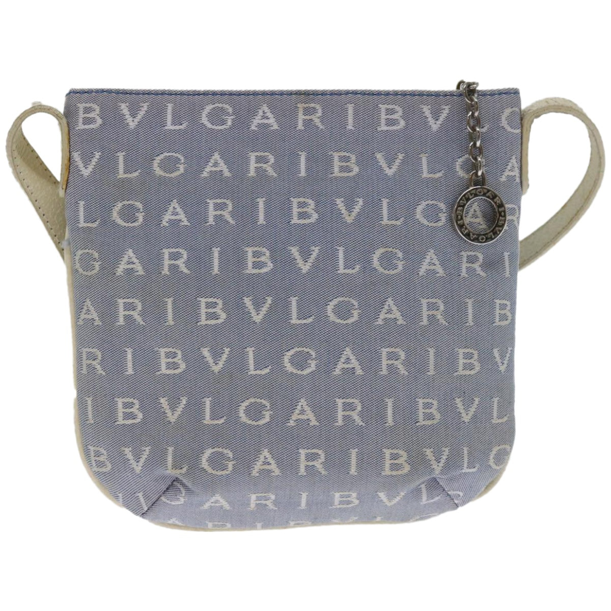 BVLGARI Shoulder Bag Canvas Blue Auth bs12109