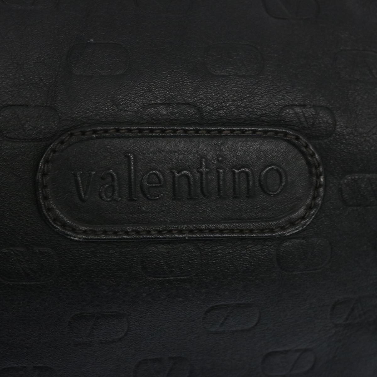 VALENTINO Hand Bag Leather Black Auth bs12115