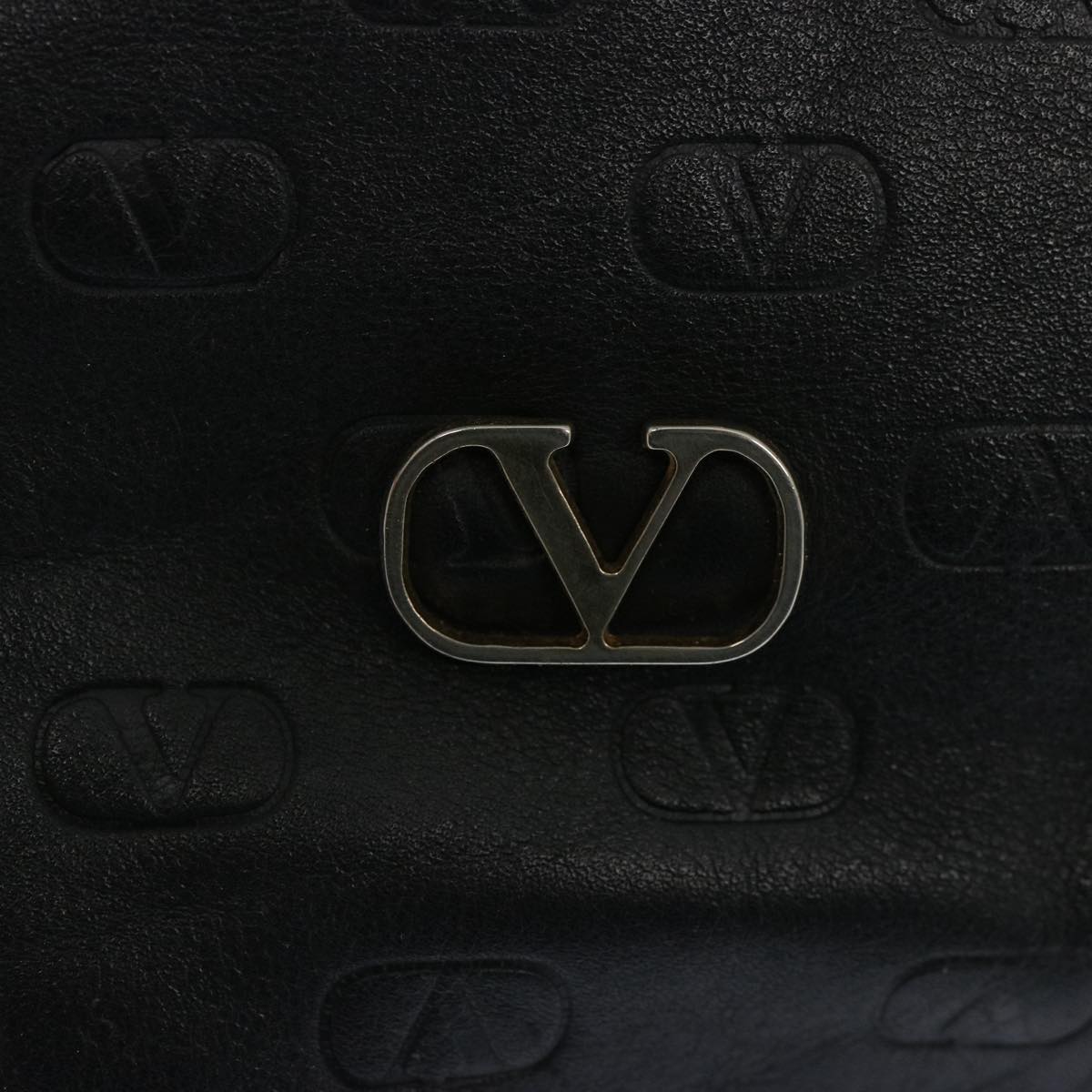 VALENTINO Hand Bag Leather Black Auth bs12115