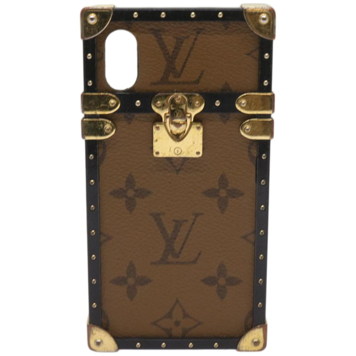 LOUIS VUITTON Monogram Reverse Eye Trunk iPhone X Case M62619 LV Auth bs12140