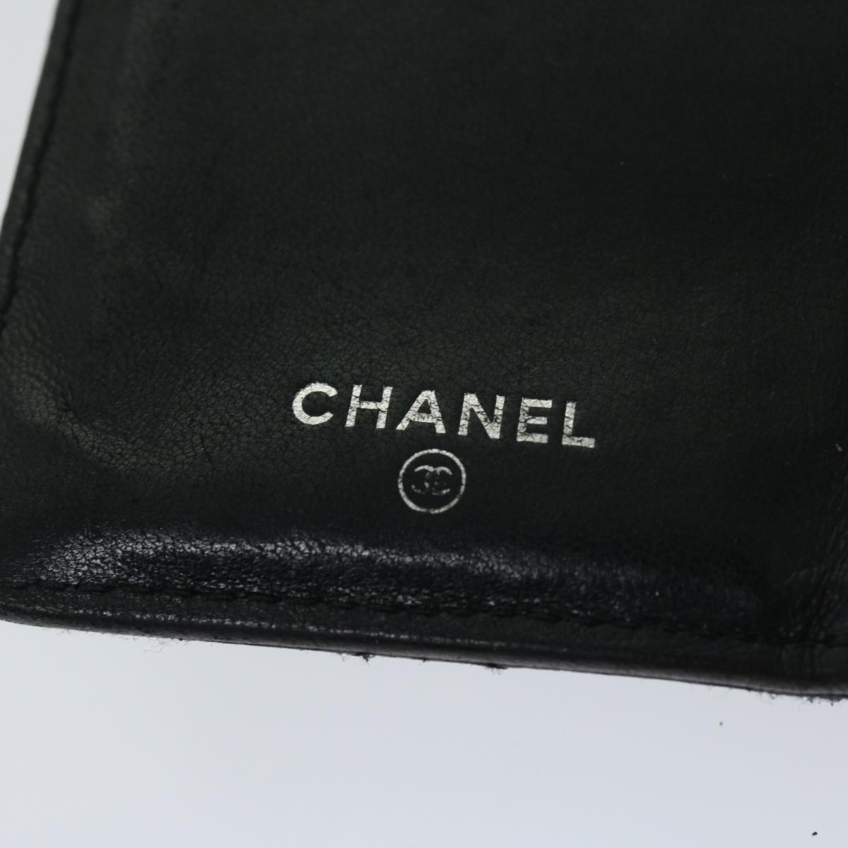 CHANEL Matelasse Long Wallet Lamb Skin Black CC Auth bs12181