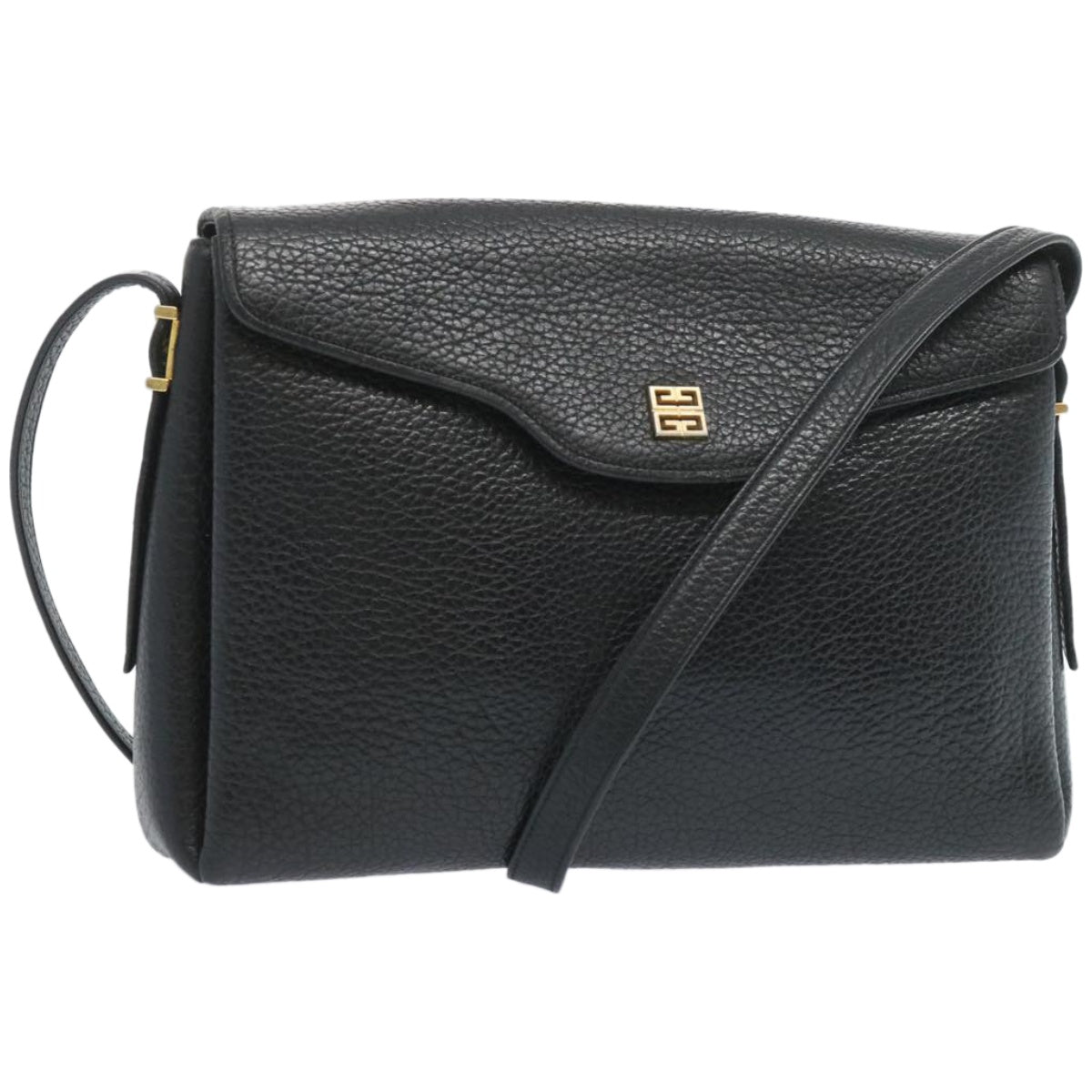 GIVENCHY Shoulder Bag Leather Black Auth bs12188