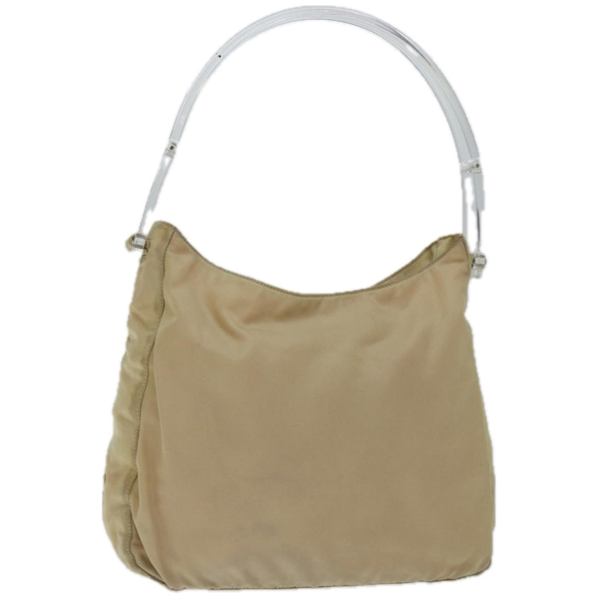 PRADA Shoulder Bag Nylon Beige Auth bs12189