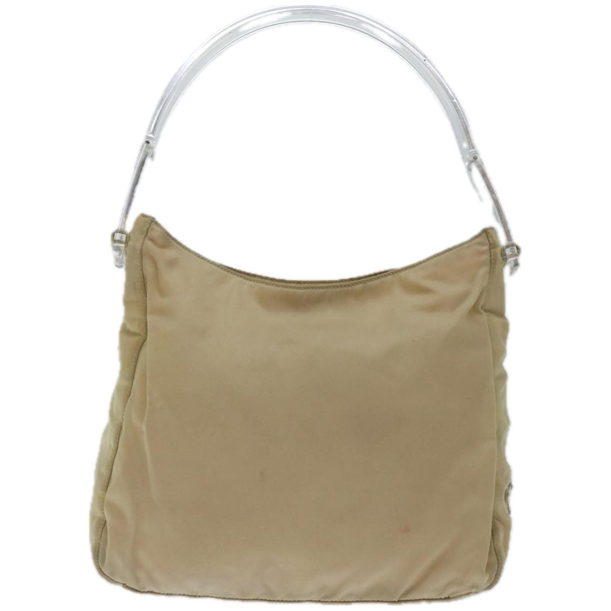 PRADA Shoulder Bag Nylon Beige Auth bs12189