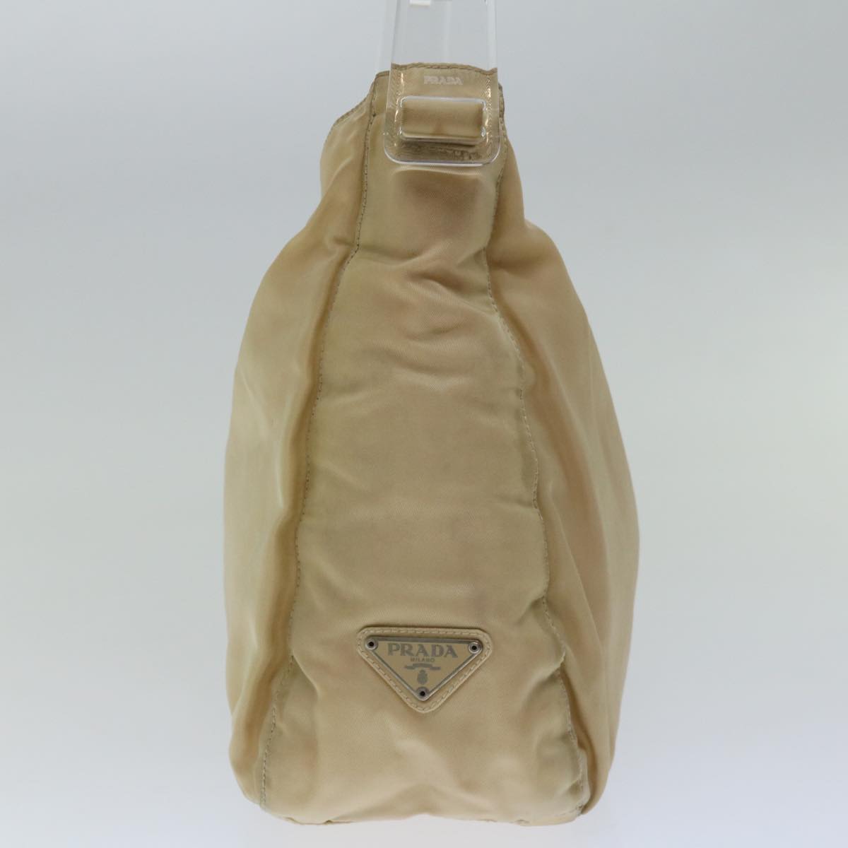 PRADA Shoulder Bag Nylon Beige Auth bs12189