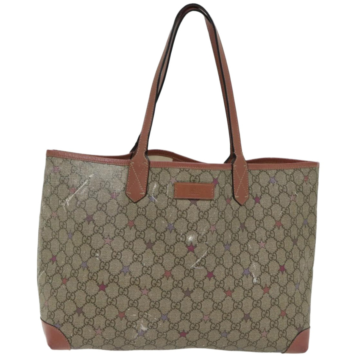 GUCCI GG Supreme Tote Bag PVC Beige 309498 Auth bs12198