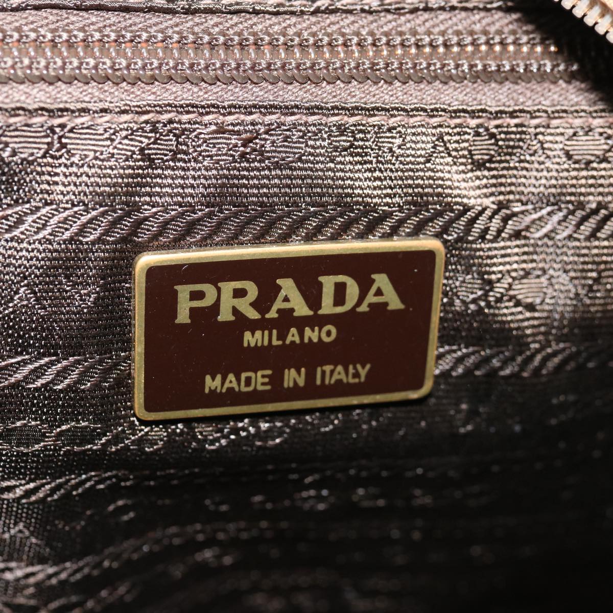 PRADA Hand Bag Suede Beige Auth bs12252