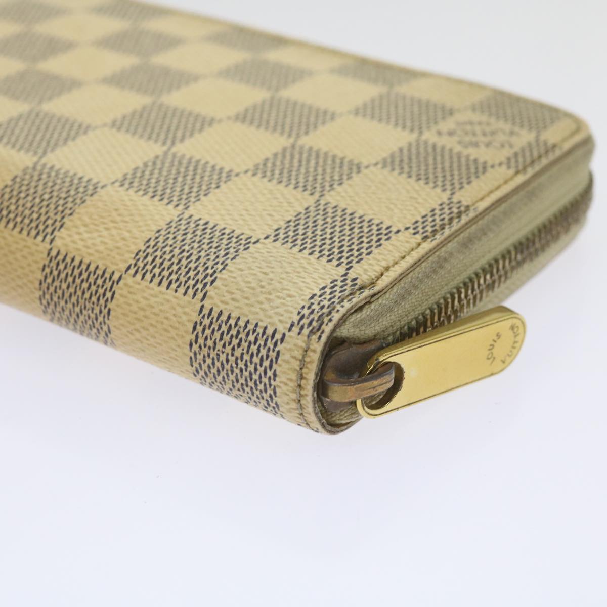 LOUIS VUITTON Damier Azur Zippy Wallet Long Wallet N63503 LV Auth bs12265