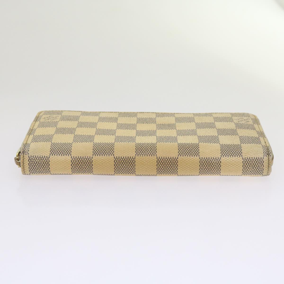 LOUIS VUITTON Damier Azur Zippy Wallet Long Wallet N63503 LV Auth bs12265