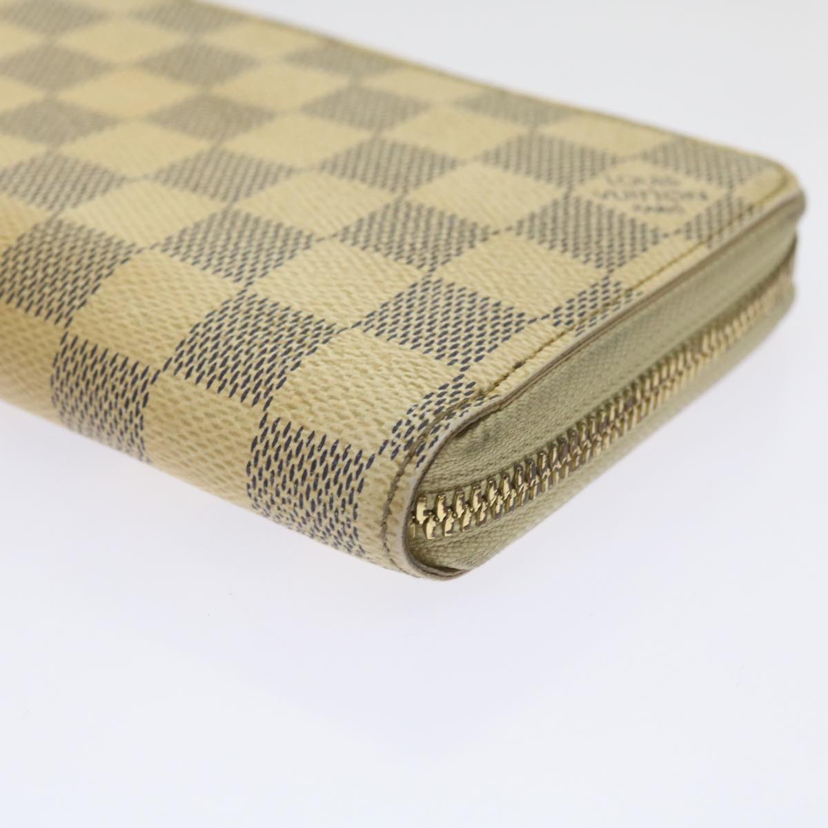 LOUIS VUITTON Damier Azur Zippy Wallet Long Wallet N63503 LV Auth bs12265