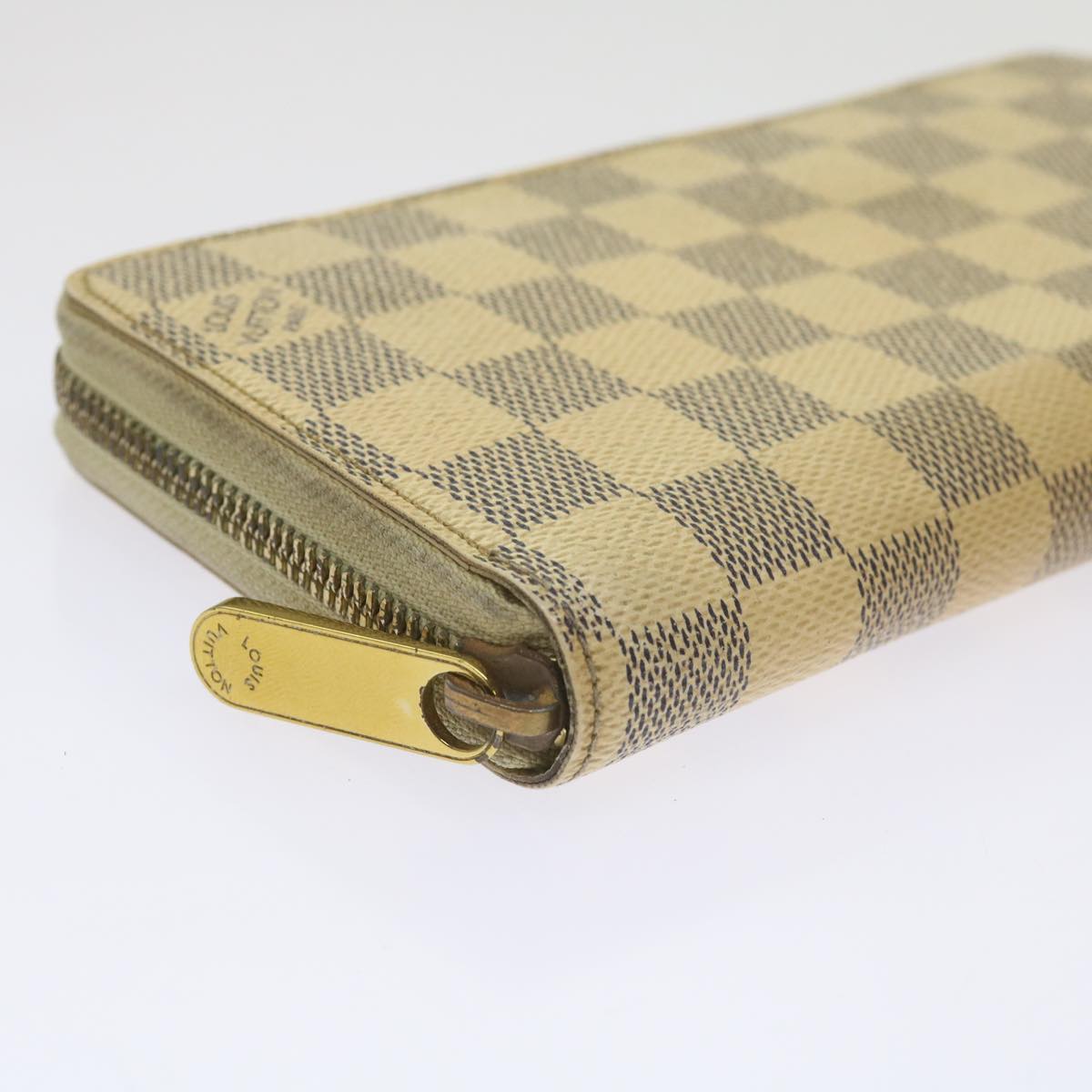 LOUIS VUITTON Damier Azur Zippy Wallet Long Wallet N63503 LV Auth bs12265