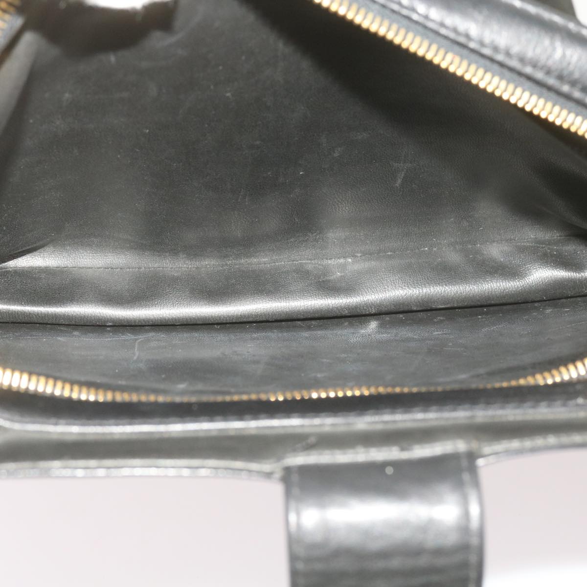 Gianni Versace Hand Bag Leather Black Auth bs12268