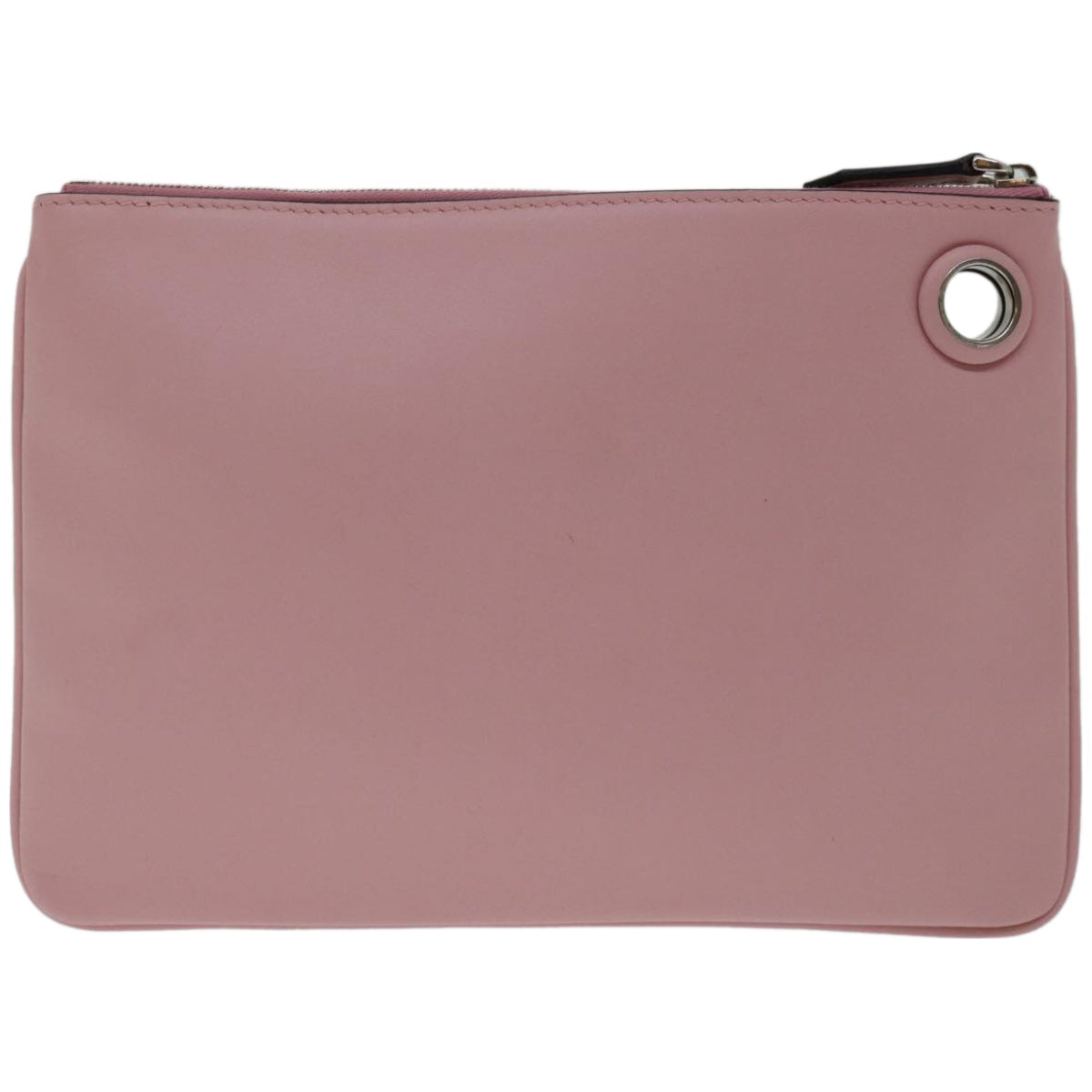 FENDI Pouch Leather Pink Auth bs12269