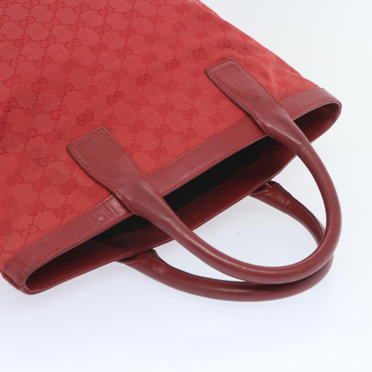 GUCCI GG Canvas Hand Bag Red 002 1093 Auth bs12270