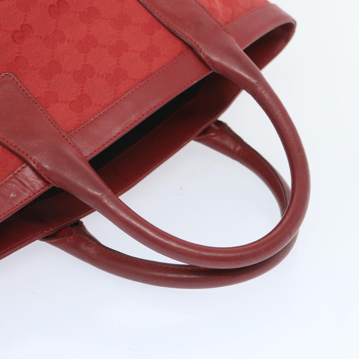 GUCCI GG Canvas Hand Bag Red 002 1093 Auth bs12270