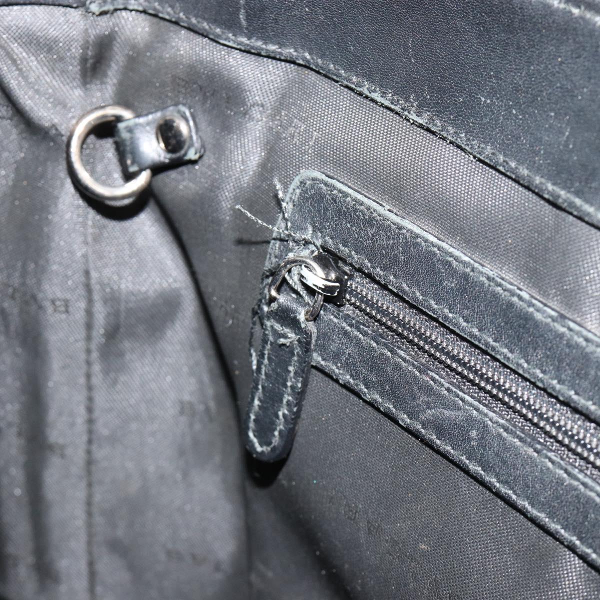 BVLGARI Shoulder Bag PVC Canvas Black Auth bs12281