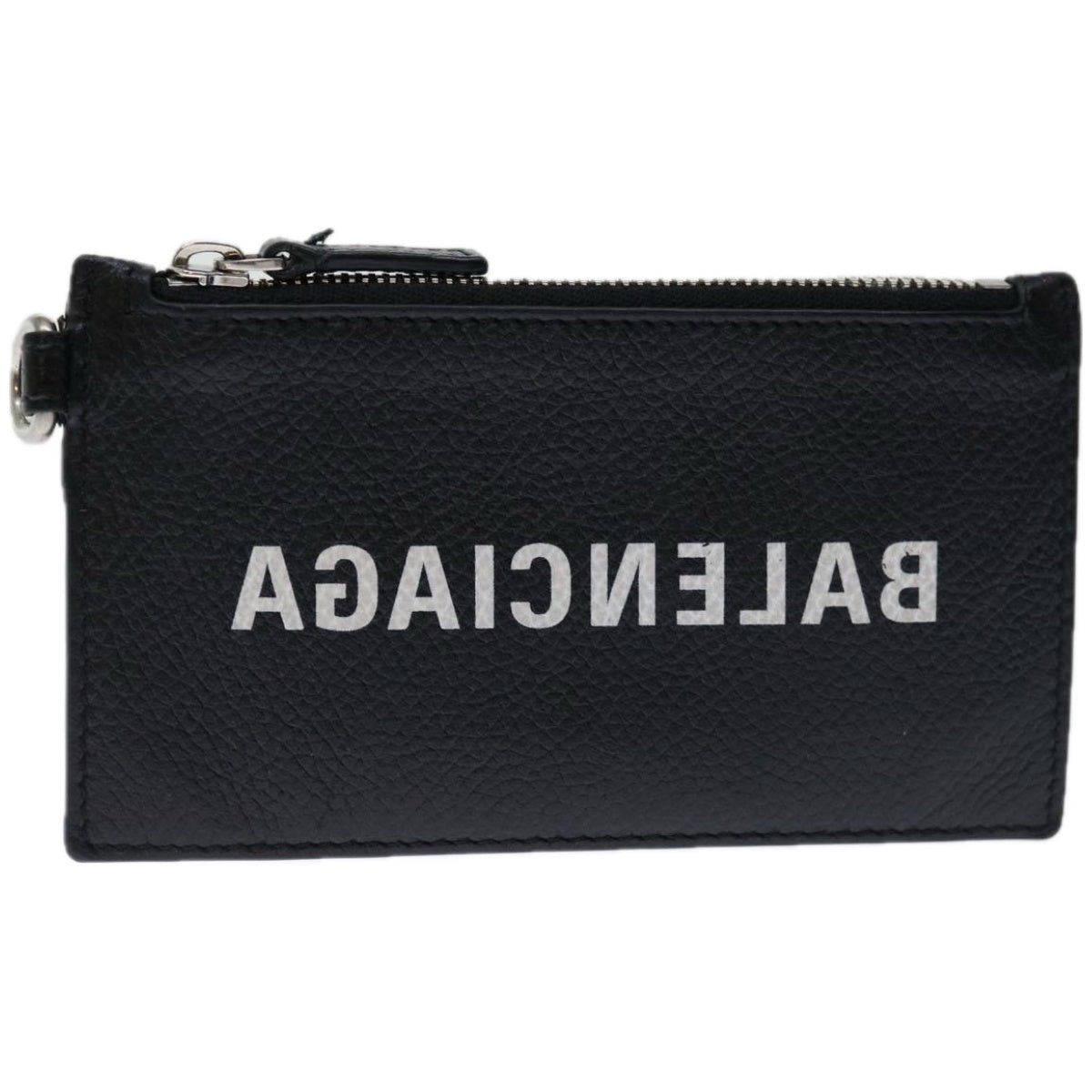 BALENCIAGA Coin Purse Leather Black 594548 Auth bs12284