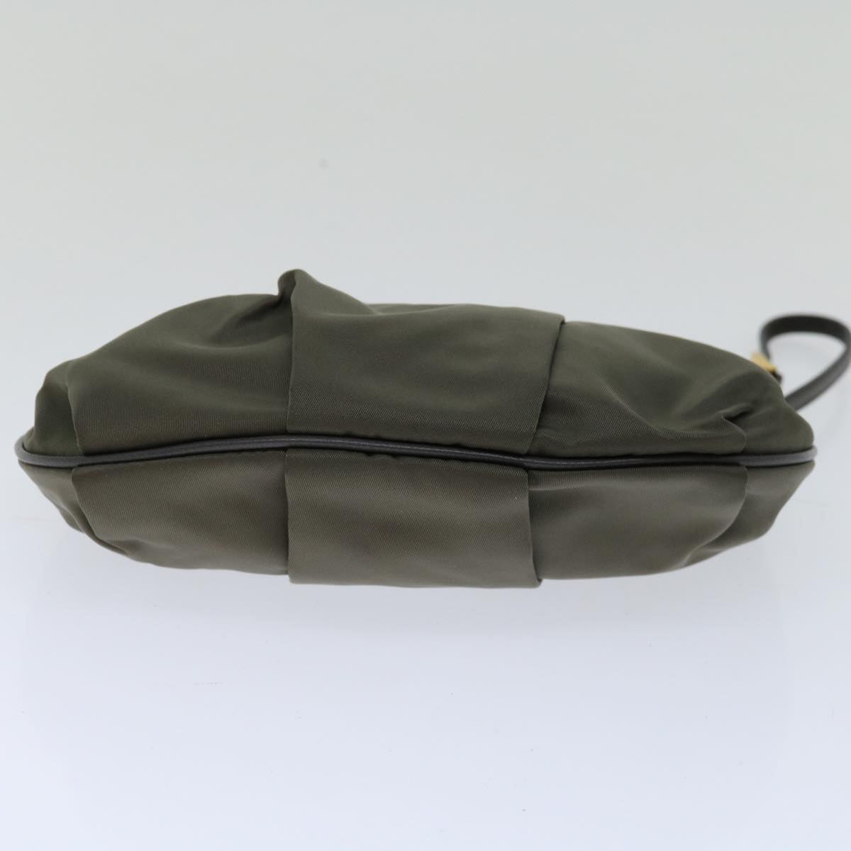 PRADA Pouch Nylon Khaki Auth bs12302