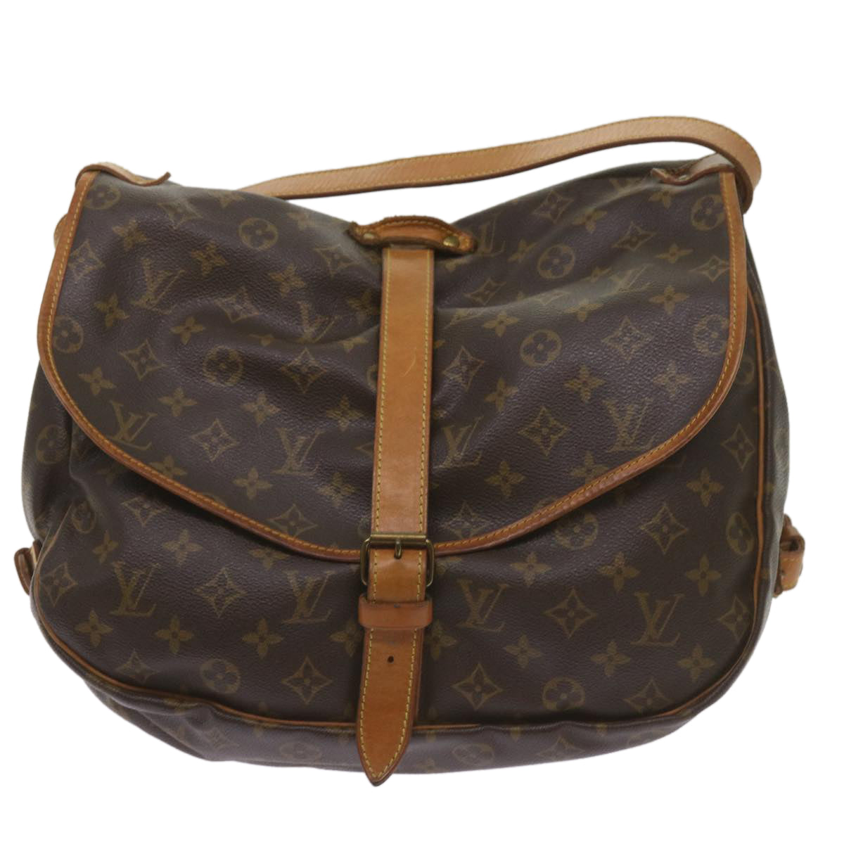 LOUIS VUITTON Monogram Saumur 35 Shoulder Bag M42254 LV Auth bs12317