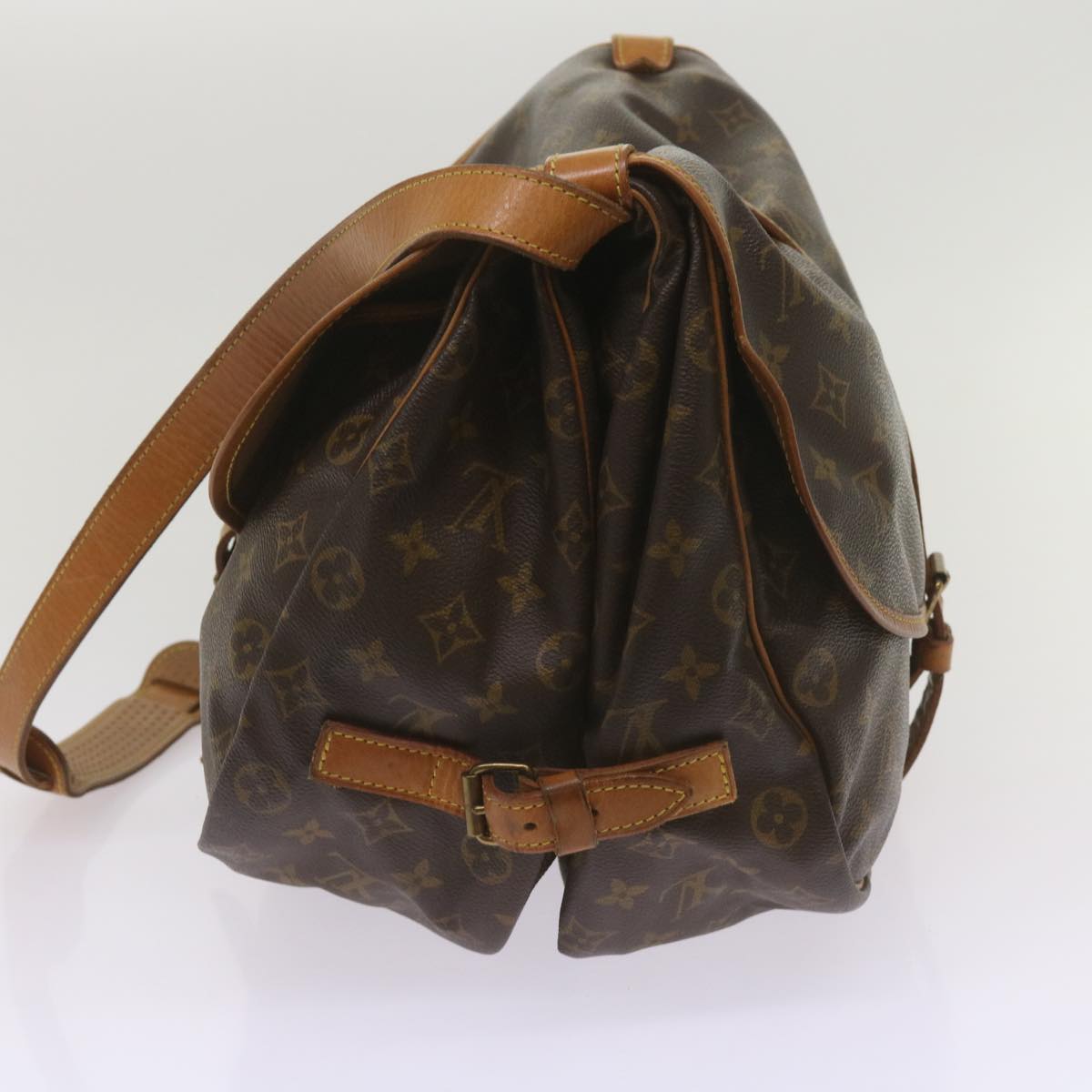 LOUIS VUITTON Monogram Saumur 35 Shoulder Bag M42254 LV Auth bs12317