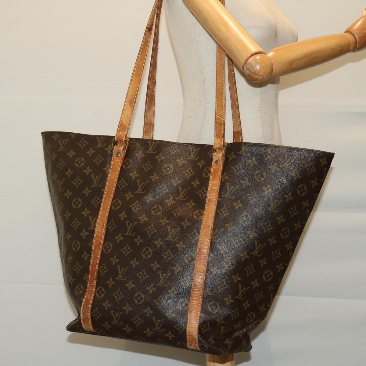 LOUIS VUITTON Monogram Sac Shopping GM Tote Bag M51110 LV Auth bs12359