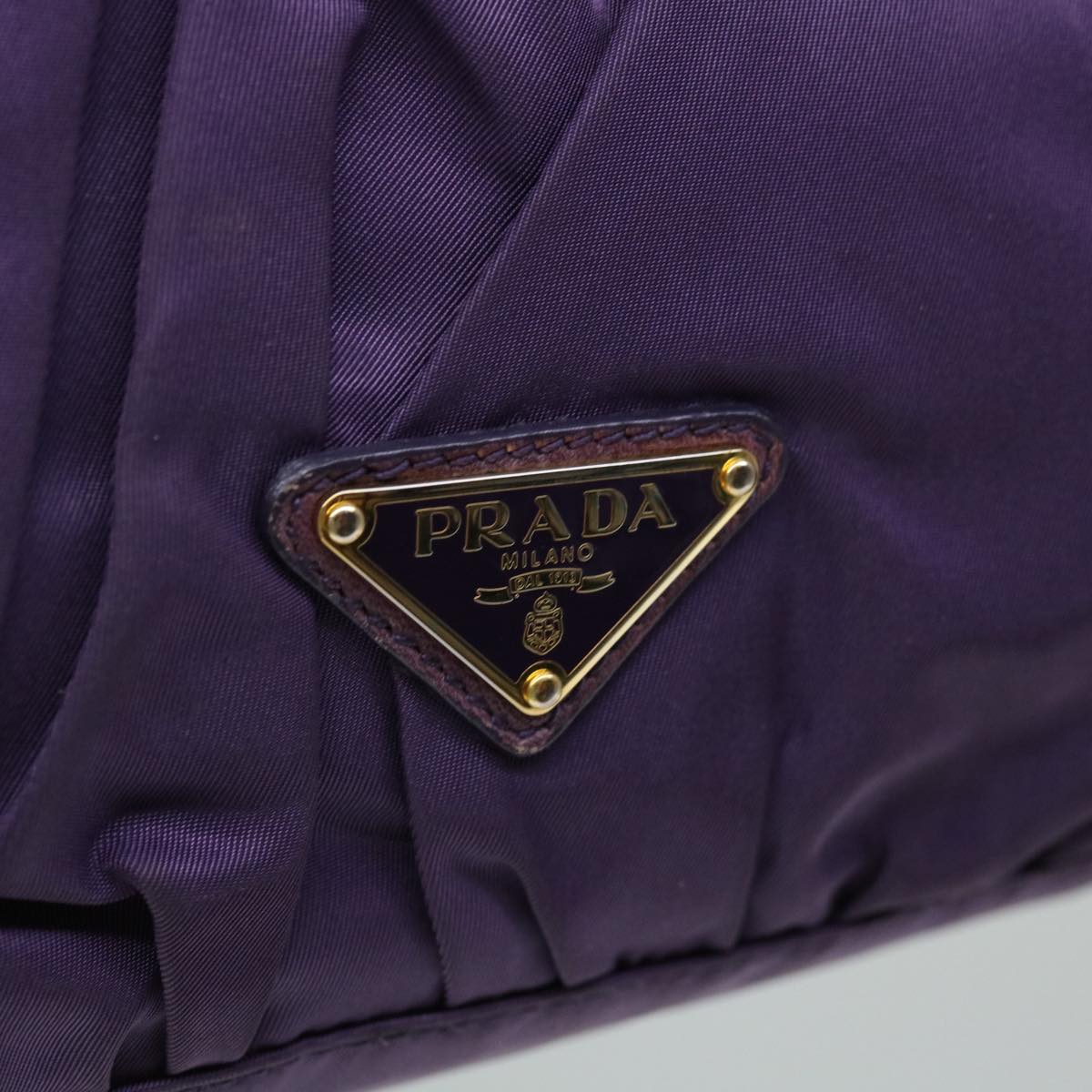 PRADA Hand Bag Nylon Purple Auth bs12374