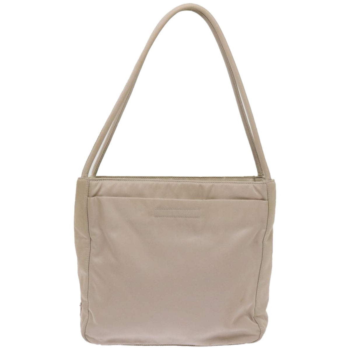 PRADA Hand Bag Nylon Beige Auth bs12390