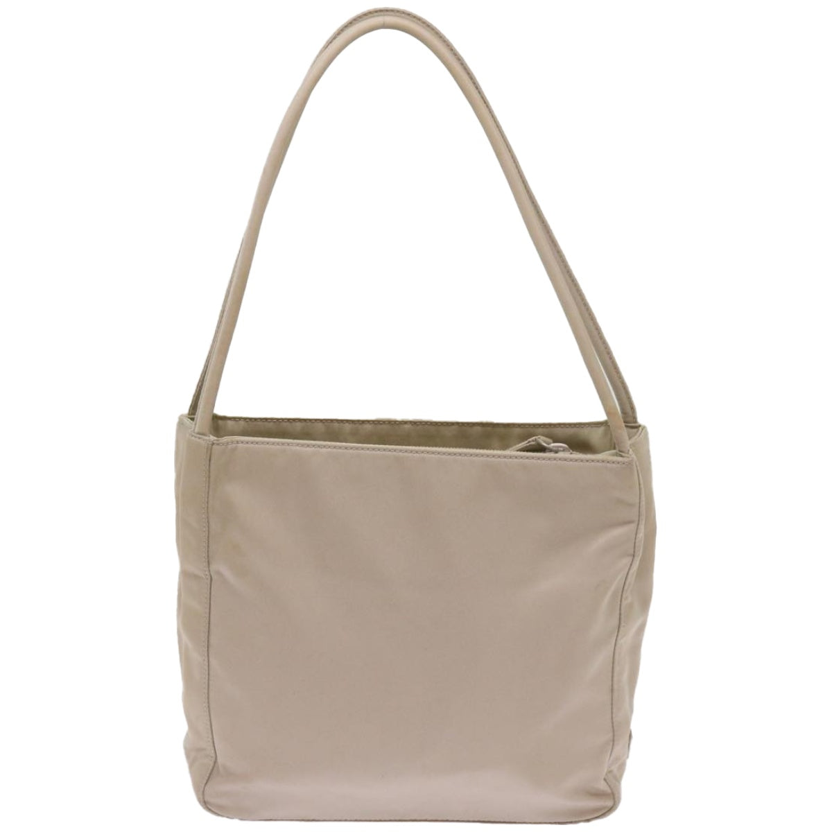 PRADA Hand Bag Nylon Beige Auth bs12390