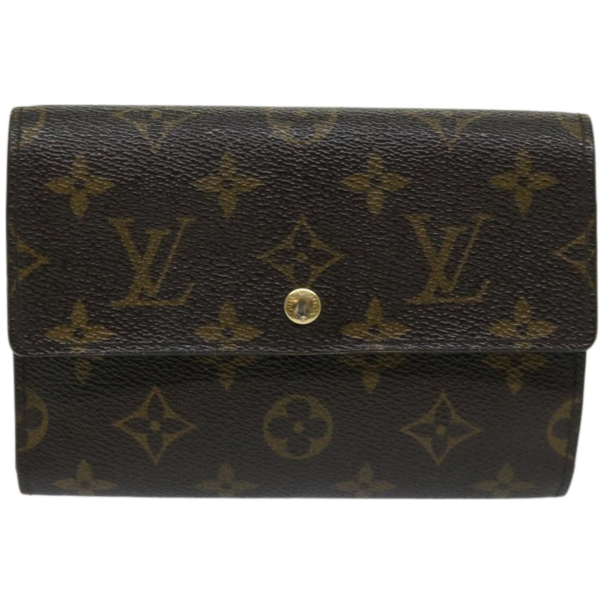 LOUIS VUITTON Monogram Porte Tresor Etui Papie Wallet M61202 LV Auth bs12397