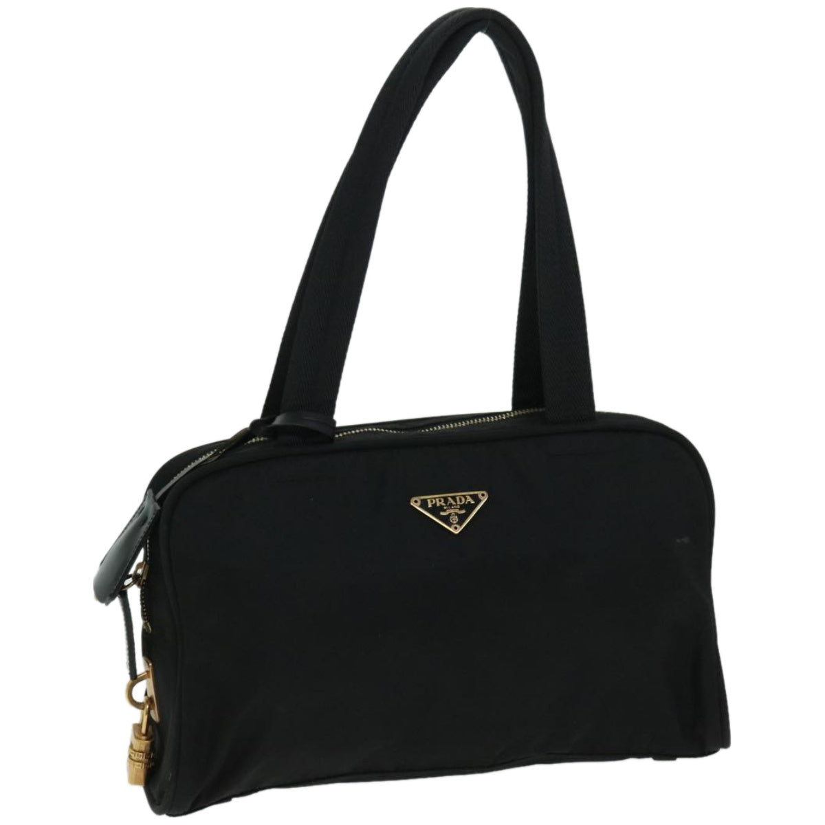 PRADA Hand Bag Nylon Black Auth bs12409