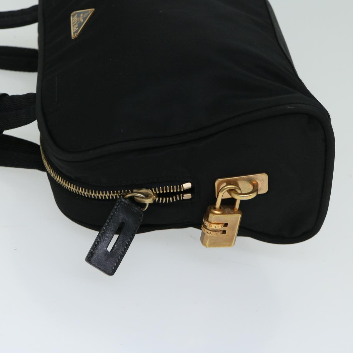 PRADA Hand Bag Nylon Black Auth bs12409