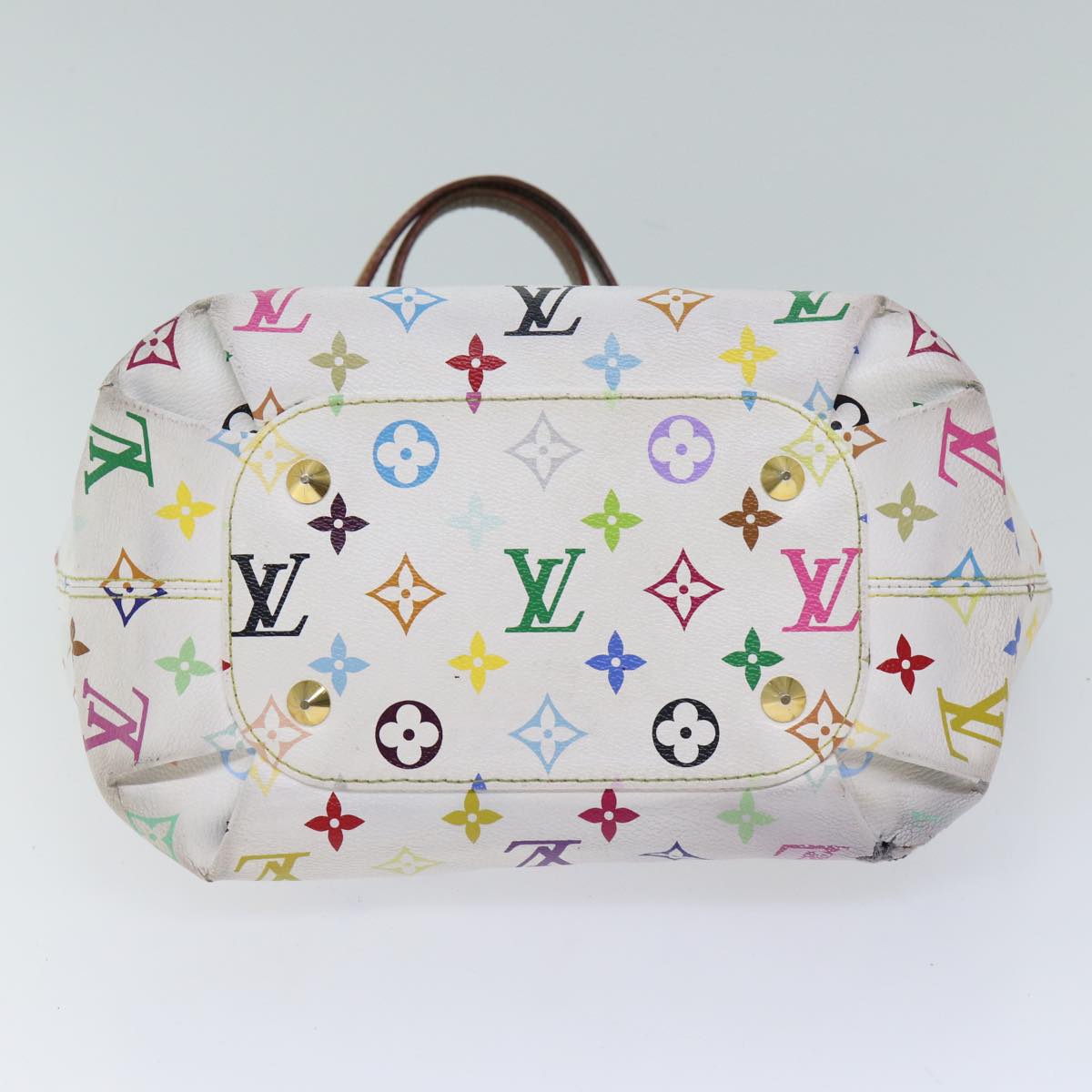 LOUIS VUITTON Monogram Multicolor Annie MM Tote Bag White M40307 LV Auth bs12421