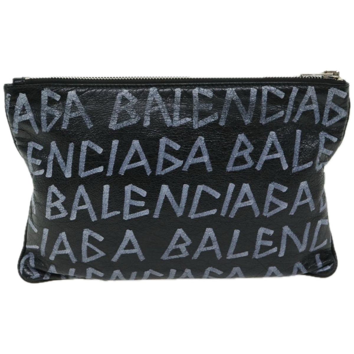 BALENCIAGA Clutch Bag Leather Black 535532 Auth bs12428