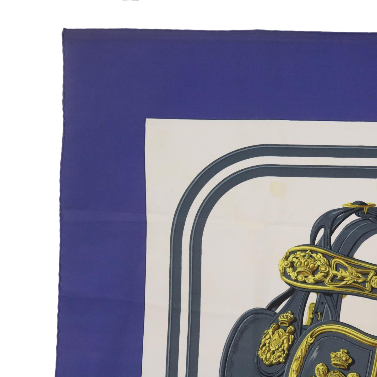 HERMES Carre 90 BLIDES de Gala Scarf Silk Blue Auth bs12430