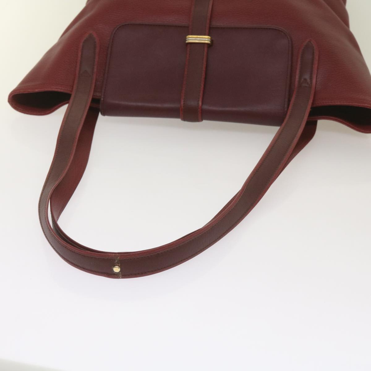 CARTIER Must Line Shoulder Bag Leather Red Auth bs12452