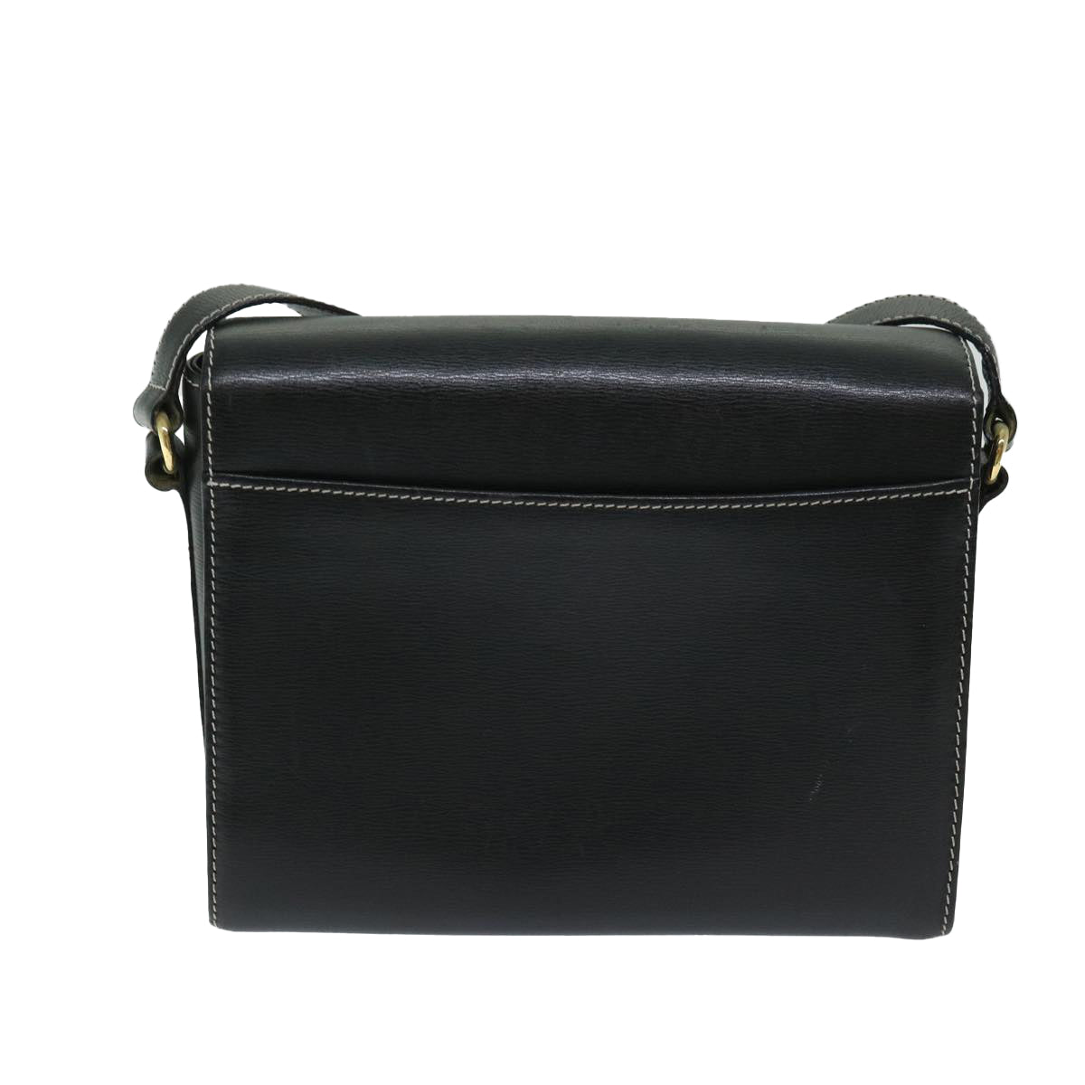 BALLY Shoulder Bag Leather Black Auth bs12469